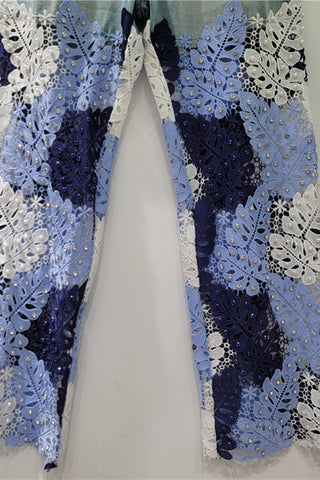 Lace-Panel Straight Jeans