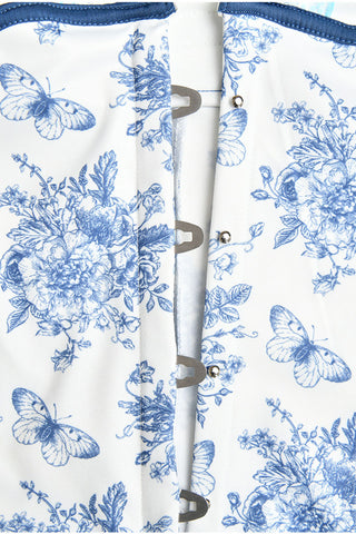 Strapless Floral Print Casual Dress