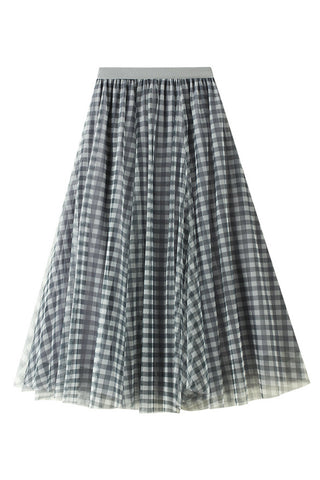 Checkered Midi Skirt