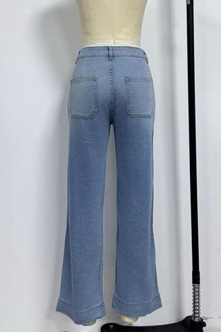 High-Waist Straight-Leg Jeans