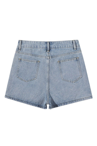 Asymmetric Wrap Denim Skirt