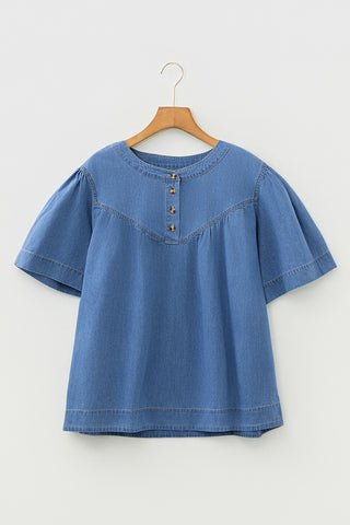 Button-Up Casual T-Shirt