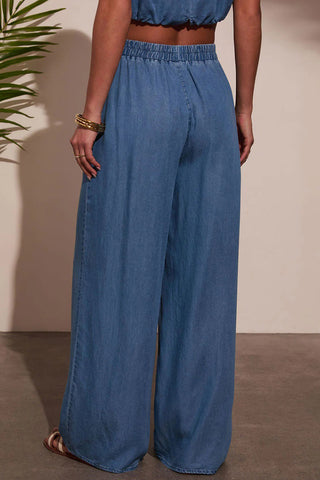 Sleeveless Elastic Waist Pants Set