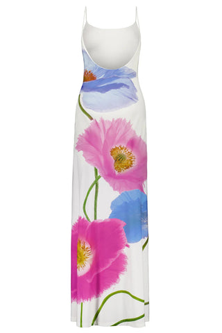 Colorblock Floral Bodycon Maxi Dress