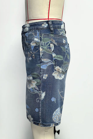 Floral Printed Denim Shorts
