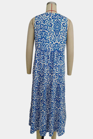 Sleeveless Bohemian Print Casual Dress