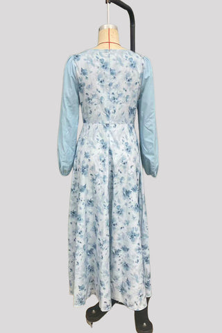 Elegant Long-Sleeve Floral Dress