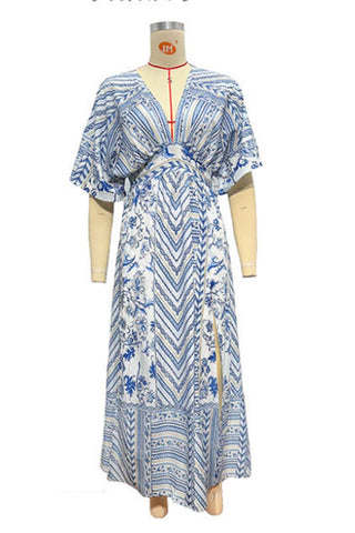 V-Neck Maxi Dress with Side Slits