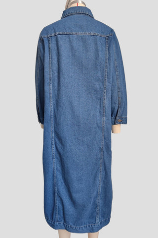 Long Denim Jacket With Button Details