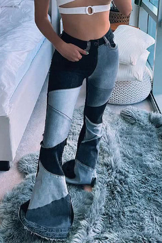Patchwork Flare Jeans