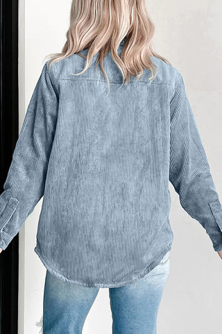 Casual Button-Front Corduroy Jacket