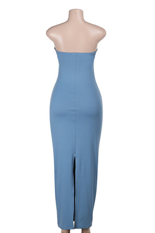 Strapless Cut-Out Midi Dress
