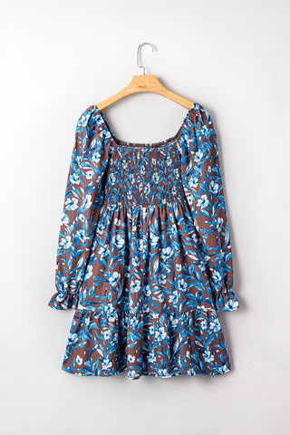 Floral Puff Sleeve Casual Dress