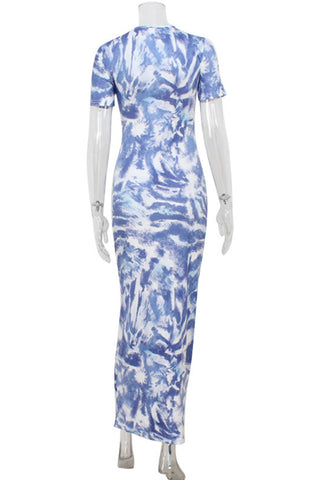 Tie-Dye Maxi Casual Dress