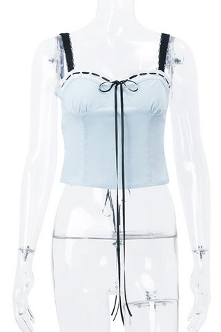 Lace-Trimmed Bustier Tank Top