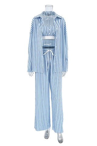 Striped Three-Piece Lounge Set