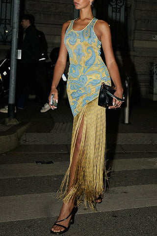 Baroque Print Bodycon Dress