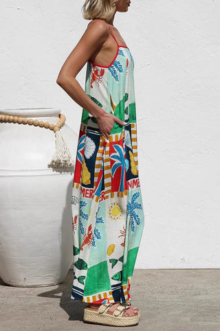 Vibrant Tropical Print Sundress