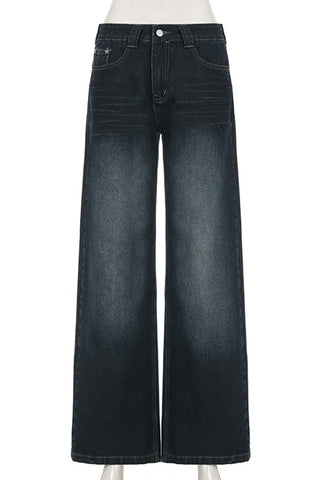 Wide-Leg Straight Jeans