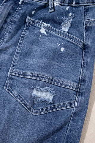 Paint Splatter Wide-Leg Jeans