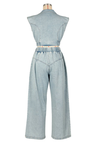 Stylish Crop Top and Wide-Leg Pants Set