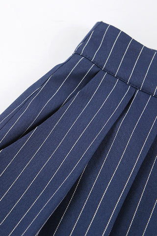 Pinstripe Wide-Leg Pants