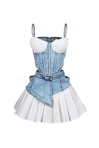 Stylish Denim and Skirt Set