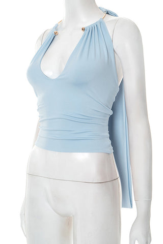 Elegant Plunge Neck Tank Top