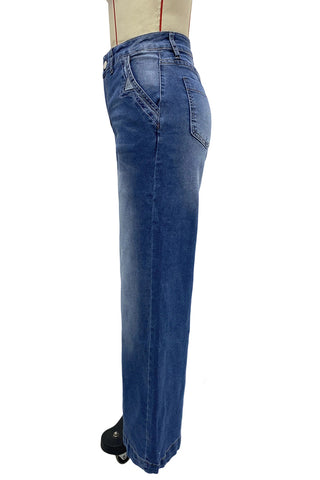 Wide-Leg Denim Jeans