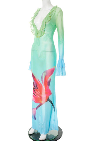 Floral Ruffle Maxi Dress