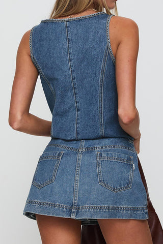 Tie-Front Suit Set Skirt and Top Combo