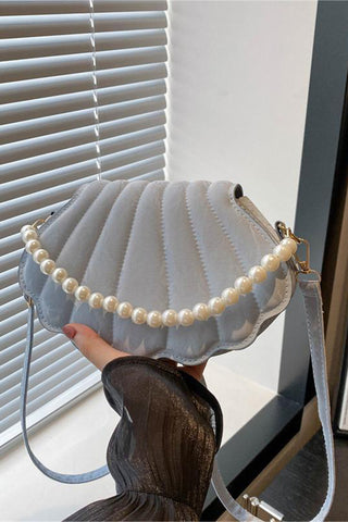 Pearl-Accent Shell Shoulder Bag