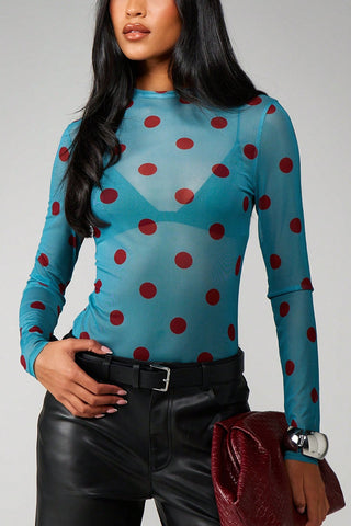 Polka Dot Long-Sleeve T-Shirt