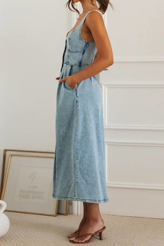Button-Down Denim Dress