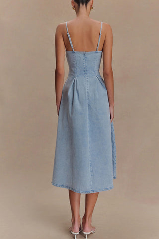 Sleeveless Denim Midi Dress