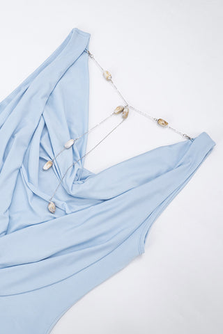 Sleeveless Draped Casual Dress