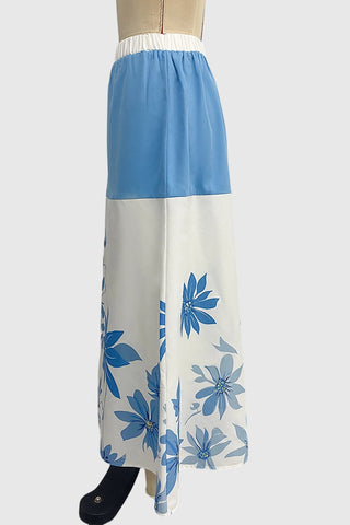 Floral Skirt with High Waist