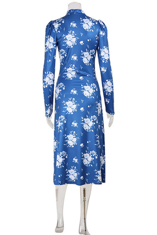 Floral Long Sleeve Midi Dress