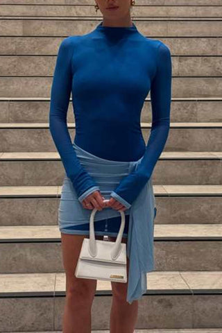 Elegant Draped Asymmetrical Dress