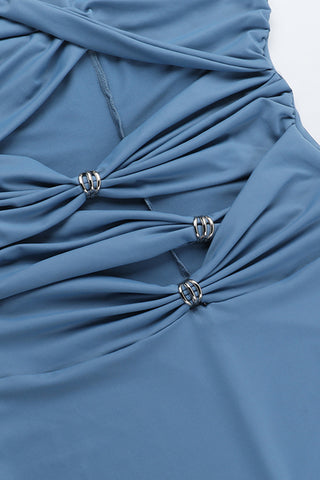 Strapless Cut-Out Midi Dress