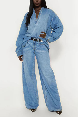 Stylish Wide-Leg Pants Set