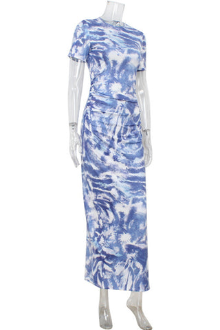 Tie-Dye Maxi Casual Dress