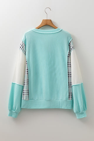 Plaid Accent Sweatshirt