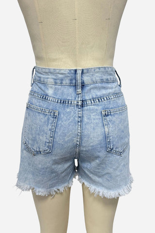 Distressed Denim Shorts
