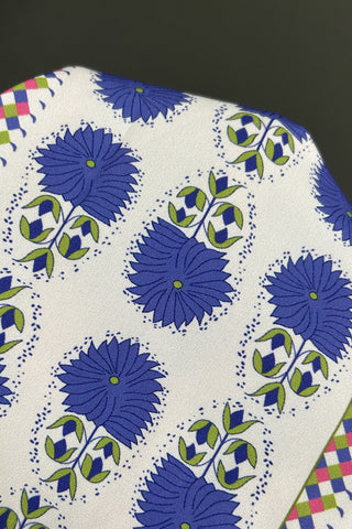 Patterned Button-Up Blouse