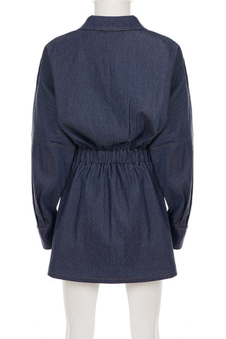 Button-Front Denim Dress