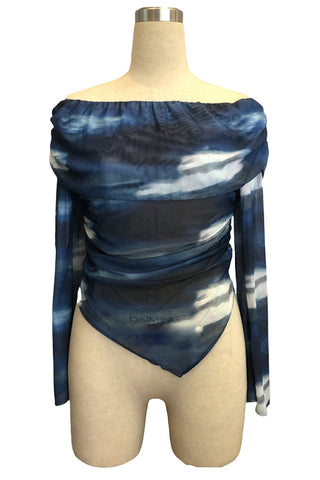 Off-Shoulder Long Sleeve Blouse