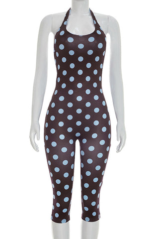 Polka Dot Halter Jumpsuit