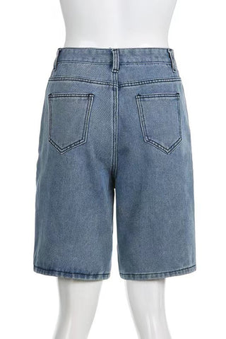Star Detail Denim Shorts