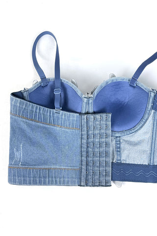 Floral Applique Denim Tank Top